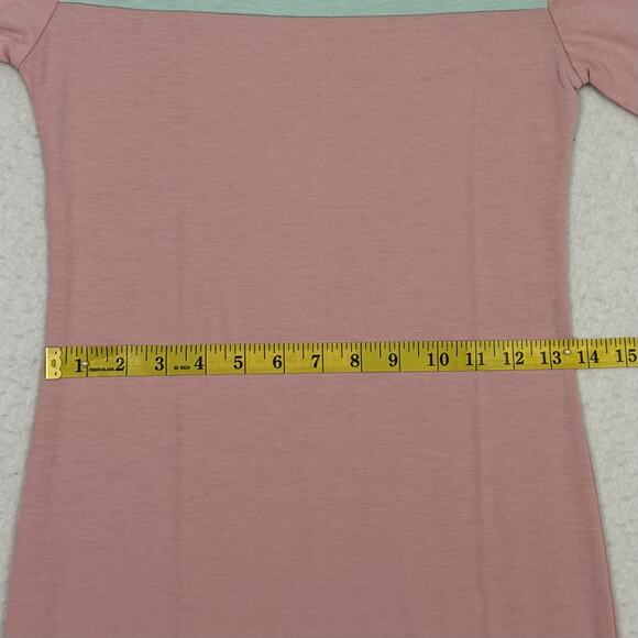 LuLaRoe Julia Dress Womens XXS Pink Blue Colorblock Stretch Knee Length USA - Picture 5 of 12